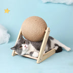 Cat Scratching Ball Toy with Sisal Rope – Wooden Kitten Scratcher for Claw Grinding, Interactive Play & Furniture Protection