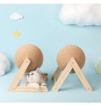 Cat Scratching Ball Toy with Sisal Rope – Wooden Kitten Scratcher for Claw Grinding, Interactive Play & Furniture Protection