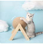 Cat Scratching Ball Toy with Sisal Rope – Wooden Kitten Scratcher for Claw Grinding, Interactive Play & Furniture Protection