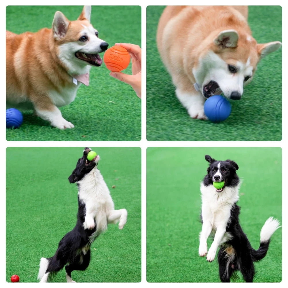 Pet Dog Chew Ball Toy – Durable Rubber Bouncy Ball for Aggressive Chewers, Fetch Training & Teeth Cleaning
