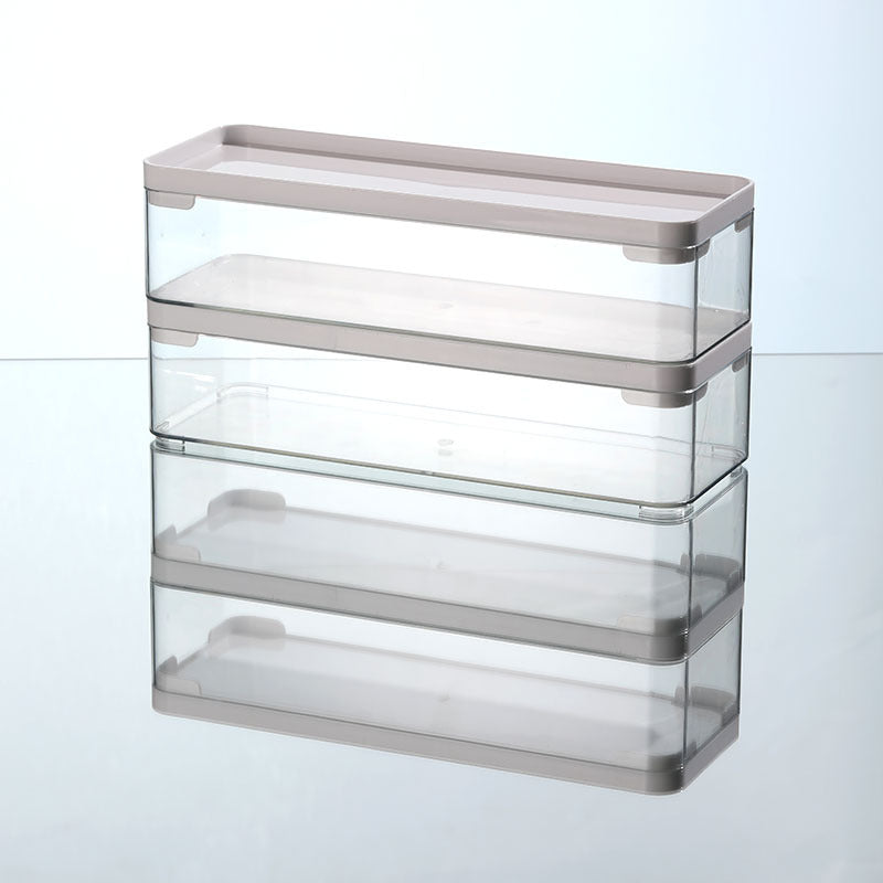 Slim Transparent Storage Box – Narrow Long PET Organizer for Kitchen & Bathroom