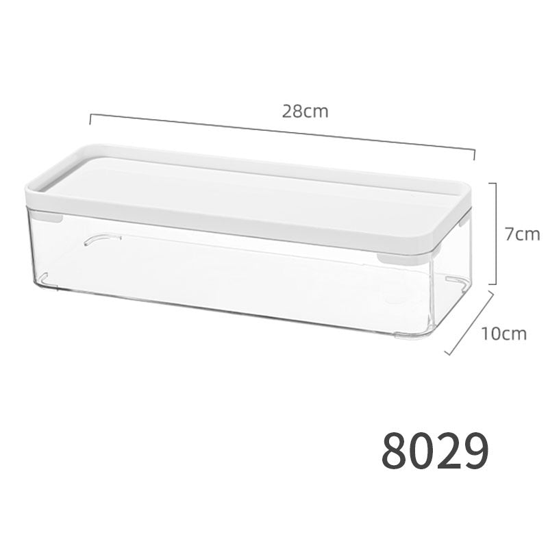 Slim Transparent Storage Box – Narrow Long PET Organizer for Kitchen & Bathroom