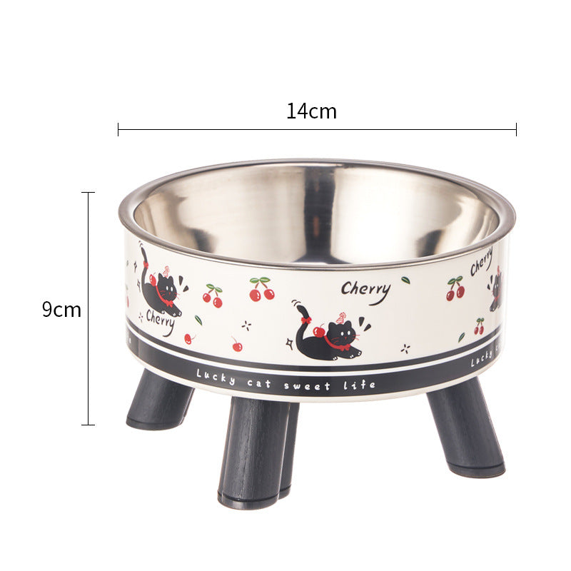 Stainless Steel Cat Bowl with Anti-Slip Base – Elevated Pet Food & Water Bowl