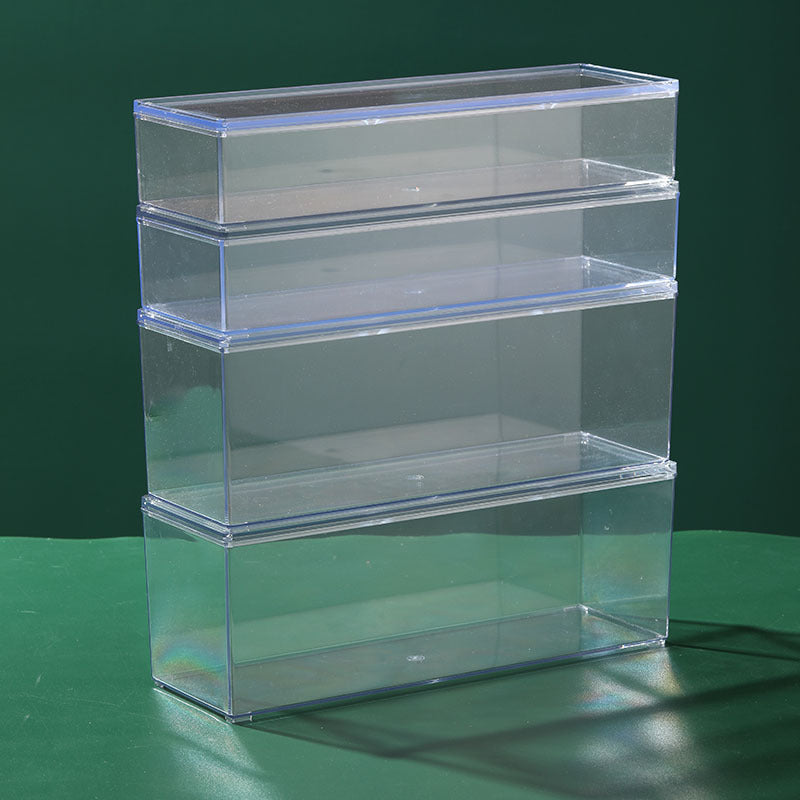 Slim Transparent Storage Box – Narrow Long PET Organizer for Kitchen & Bathroom