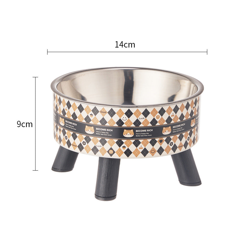 Stainless Steel Cat Bowl with Anti-Slip Base – Elevated Pet Food & Water Bowl