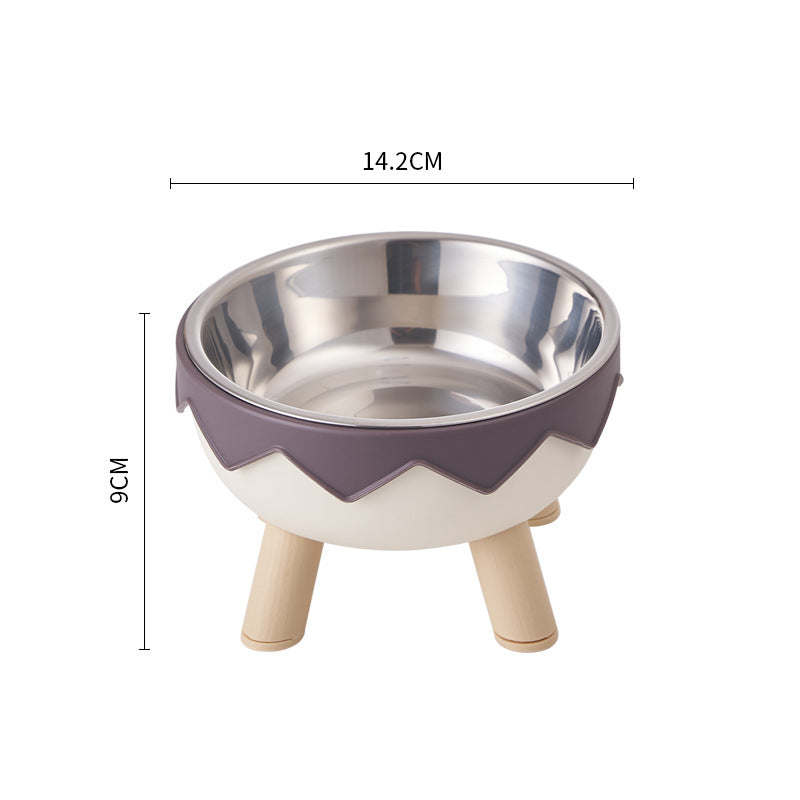 Stainless Steel Cat Bowl with Anti-Slip Base – Elevated Pet Food & Water Bowl