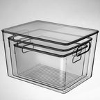 Slim Transparent Storage Box – Narrow Long PET Organizer for Kitchen & Bathroom