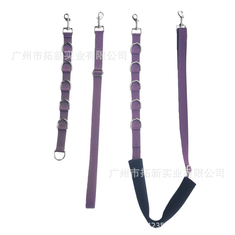 3-Piece Dog Grooming Leash Set – Adjustable Pet Bath Restraint with Neck & Auxiliary Rope, Anti-Choke Sleeve