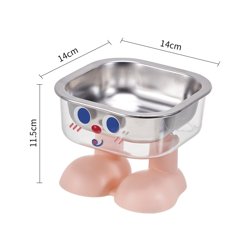 Stainless Steel Cat Bowl with Anti-Slip Base – Elevated Pet Food & Water Bowl