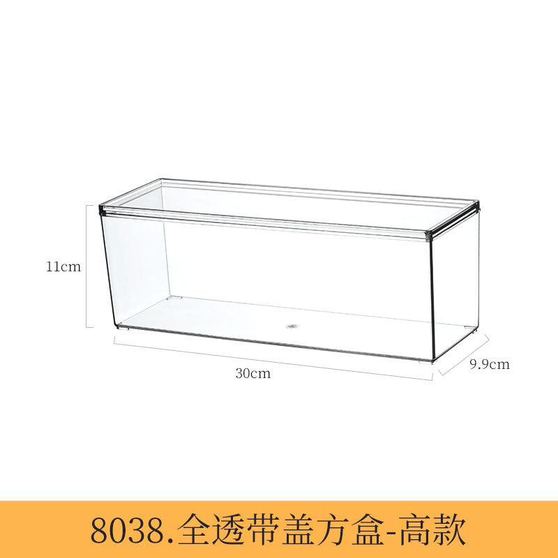 Slim Transparent Storage Box – Narrow Long PET Organizer for Kitchen & Bathroom