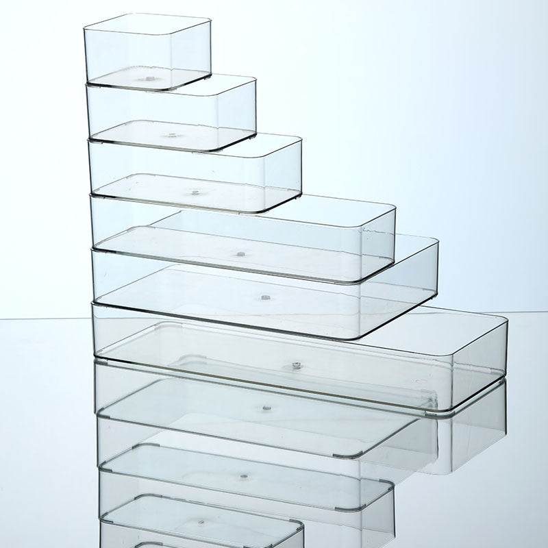 Slim Transparent Storage Box – Narrow Long PET Organizer for Kitchen & Bathroom