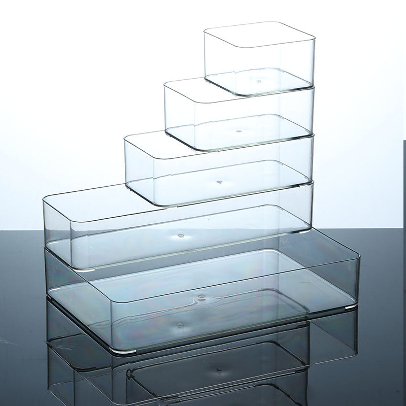 Slim Transparent Storage Box – Narrow Long PET Organizer for Kitchen & Bathroom