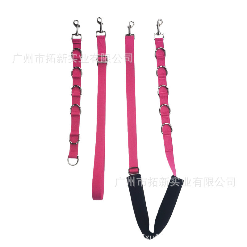 3-Piece Dog Grooming Leash Set – Adjustable Pet Bath Restraint with Neck & Auxiliary Rope, Anti-Choke Sleeve