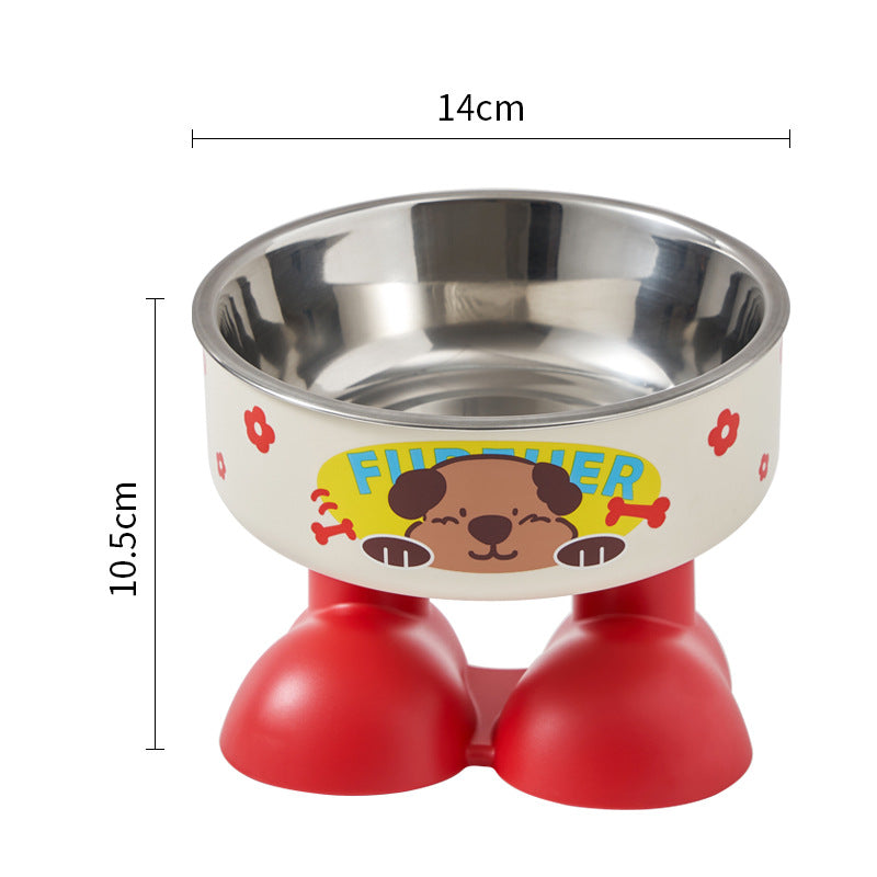 Stainless Steel Cat Bowl with Anti-Slip Base – Elevated Pet Food & Water Bowl