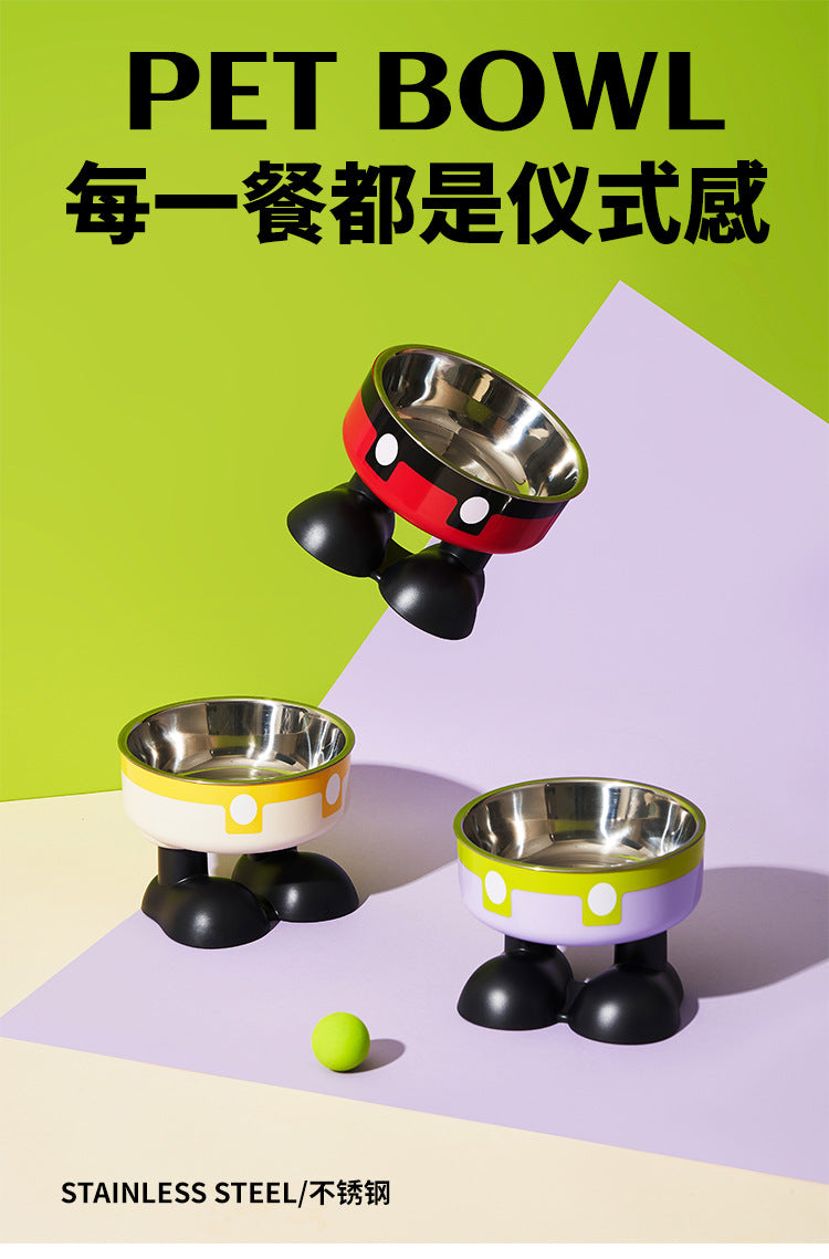 Stainless Steel Cat Bowl with Anti-Slip Base – Elevated Pet Food & Water Bowl