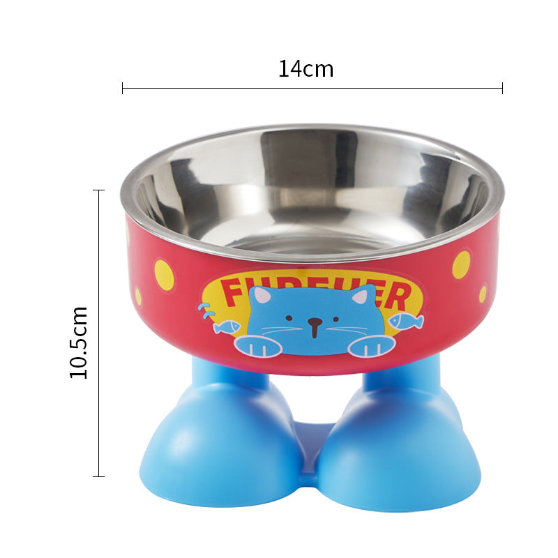 Stainless Steel Cat Bowl with Anti-Slip Base – Elevated Pet Food & Water Bowl