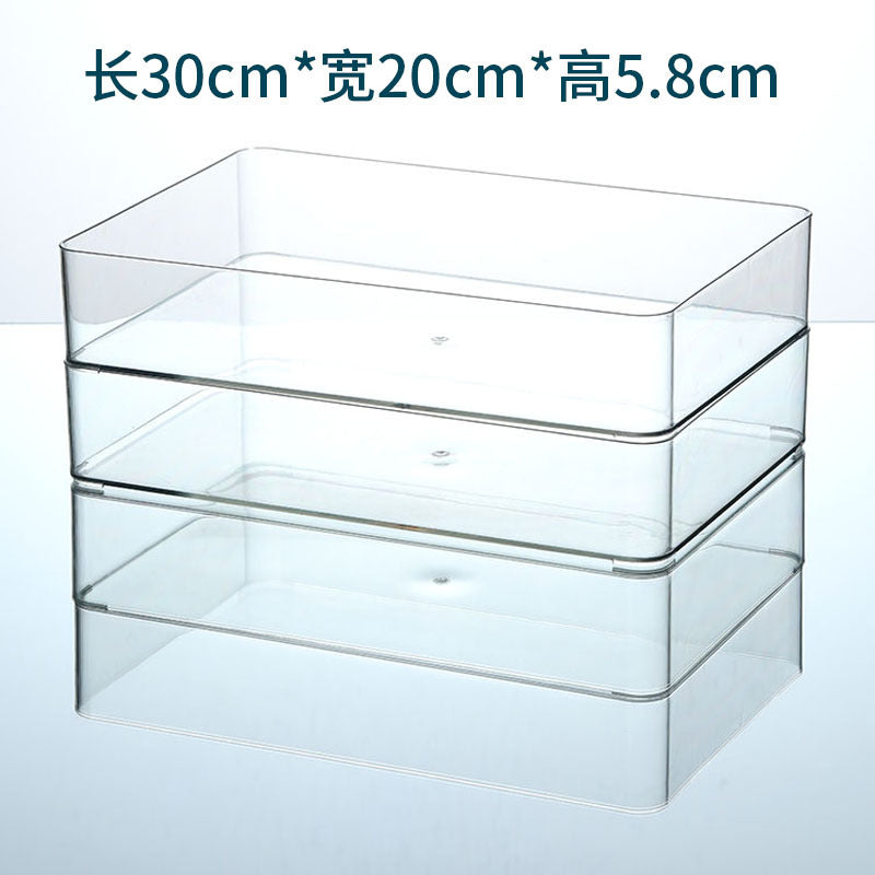 Slim Transparent Storage Box – Narrow Long PET Organizer for Kitchen & Bathroom