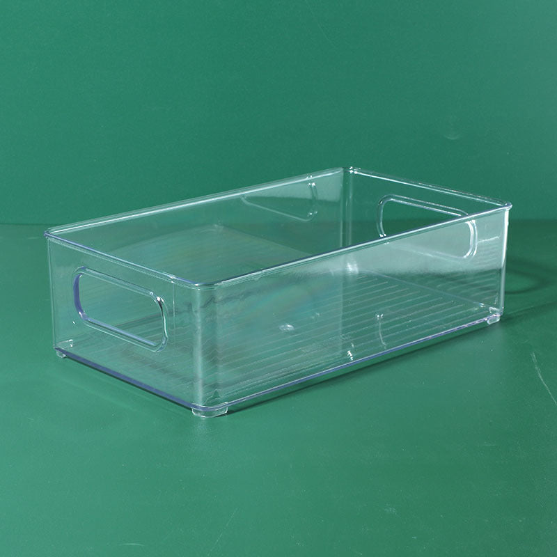 Slim Transparent Storage Box – Narrow Long PET Organizer for Kitchen & Bathroom