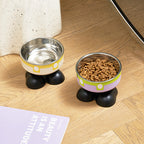 Stainless Steel Cat Bowl with Anti-Slip Base – Elevated Pet Food & Water Bowl