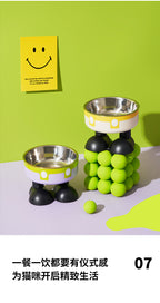 Stainless Steel Cat Bowl with Anti-Slip Base – Elevated Pet Food & Water Bowl