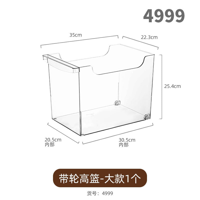 Slim Transparent Storage Box – Narrow Long PET Organizer for Kitchen & Bathroom