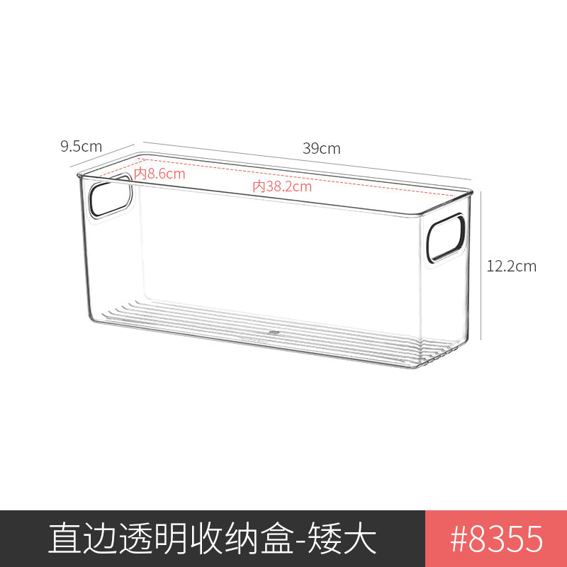 Slim Transparent Storage Box – Narrow Long PET Organizer for Kitchen & Bathroom