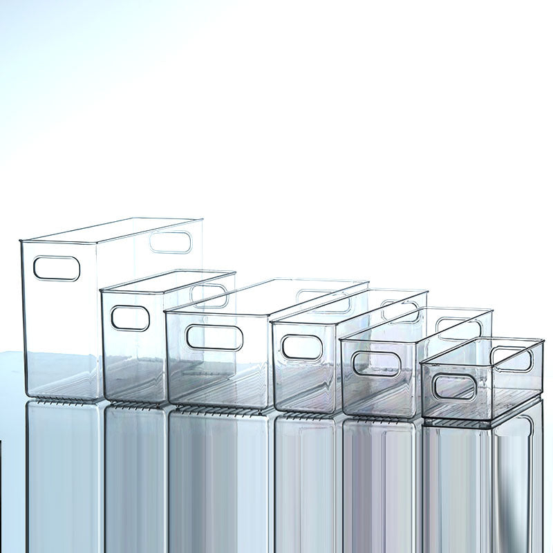 Slim Transparent Storage Box – Narrow Long PET Organizer for Kitchen & Bathroom