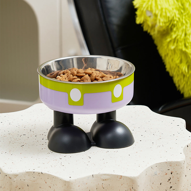 Stainless Steel Cat Bowl with Anti-Slip Base – Elevated Pet Food & Water Bowl