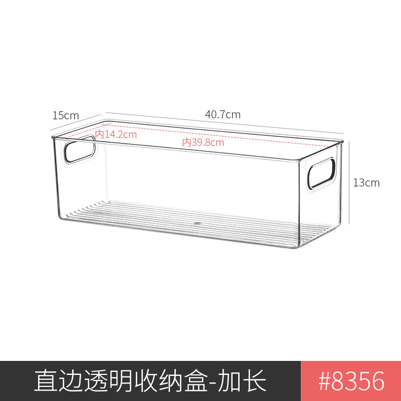 Slim Transparent Storage Box – Narrow Long PET Organizer for Kitchen & Bathroom