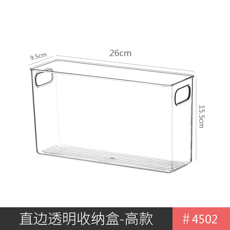 Slim Transparent Storage Box – Narrow Long PET Organizer for Kitchen & Bathroom