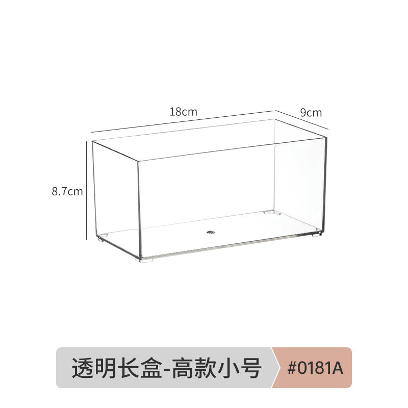 Slim Transparent Storage Box – Narrow Long PET Organizer for Kitchen & Bathroom