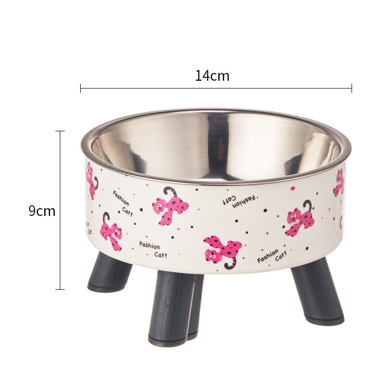 Stainless Steel Cat Bowl with Anti-Slip Base – Elevated Pet Food & Water Bowl