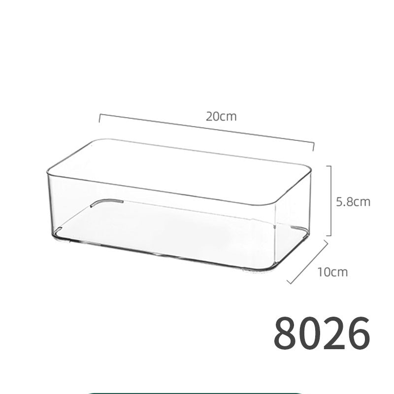 Slim Transparent Storage Box – Narrow Long PET Organizer for Kitchen & Bathroom