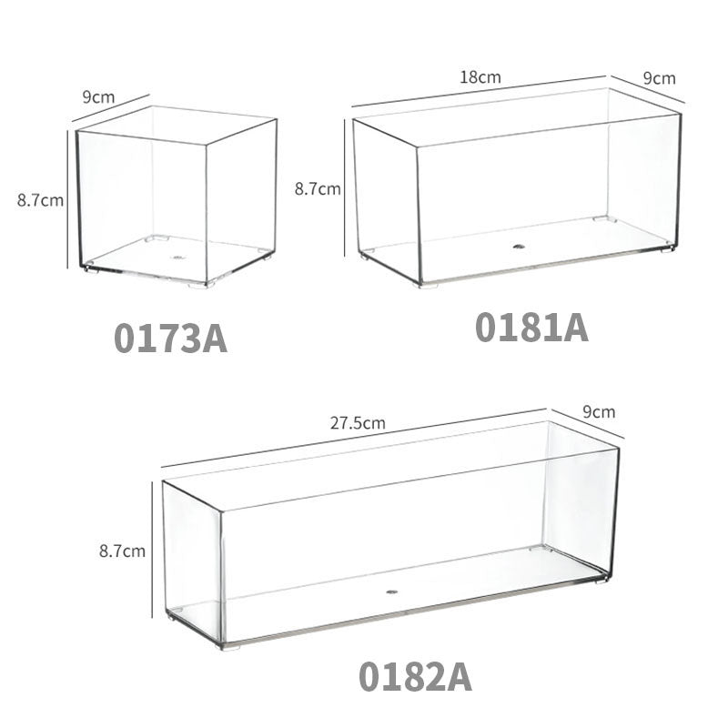 Slim Transparent Storage Box – Narrow Long PET Organizer for Kitchen & Bathroom