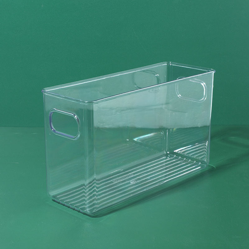 Slim Transparent Storage Box – Narrow Long PET Organizer for Kitchen & Bathroom