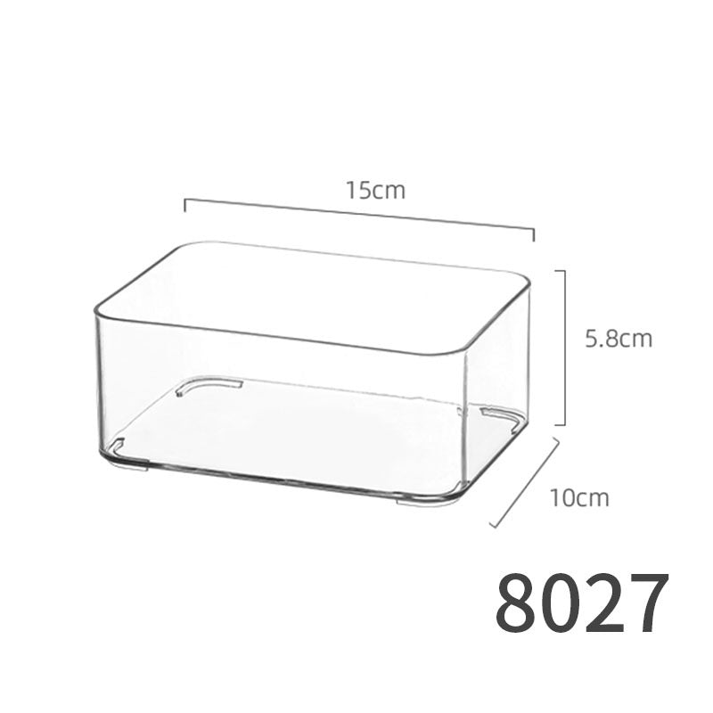 Slim Transparent Storage Box – Narrow Long PET Organizer for Kitchen & Bathroom