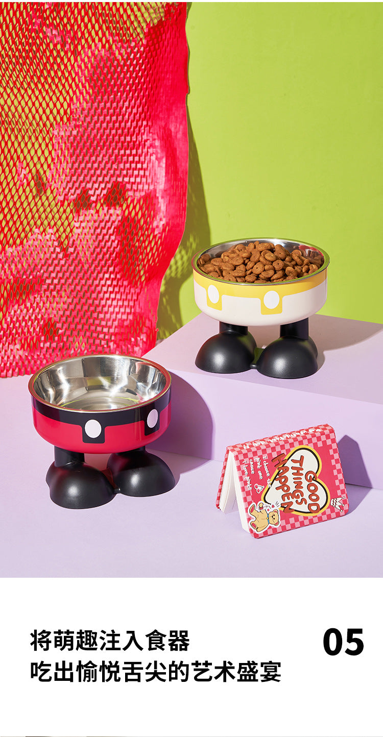 Stainless Steel Cat Bowl with Anti-Slip Base – Elevated Pet Food & Water Bowl