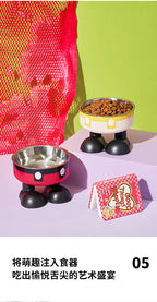 Stainless Steel Cat Bowl with Anti-Slip Base – Elevated Pet Food & Water Bowl