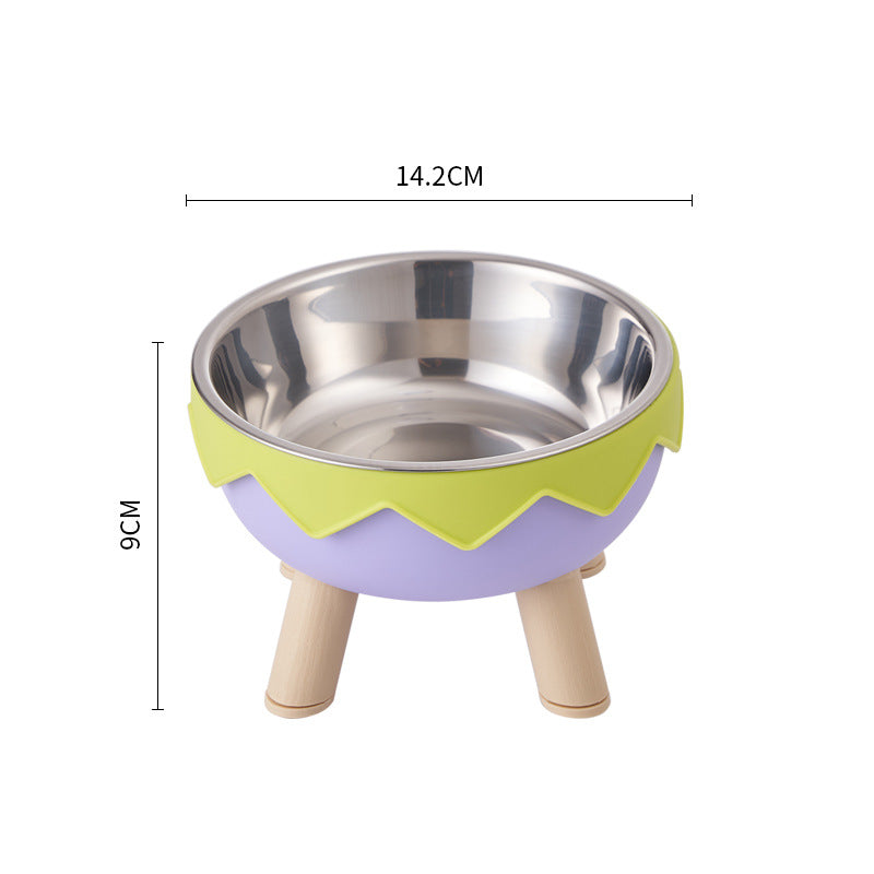 Stainless Steel Cat Bowl with Anti-Slip Base – Elevated Pet Food & Water Bowl