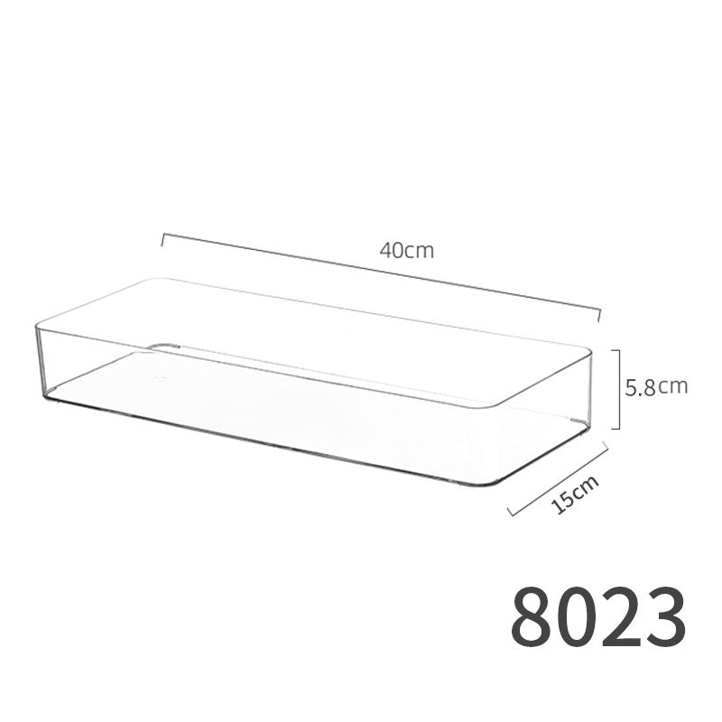 Slim Transparent Storage Box – Narrow Long PET Organizer for Kitchen & Bathroom