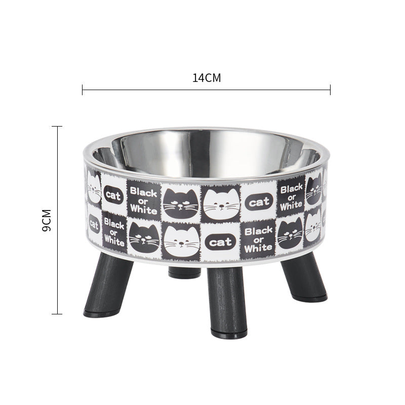 Stainless Steel Cat Bowl with Anti-Slip Base – Elevated Pet Food & Water Bowl