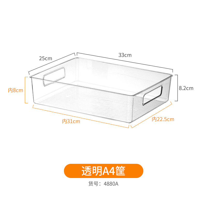 Slim Transparent Storage Box – Narrow Long PET Organizer for Kitchen & Bathroom
