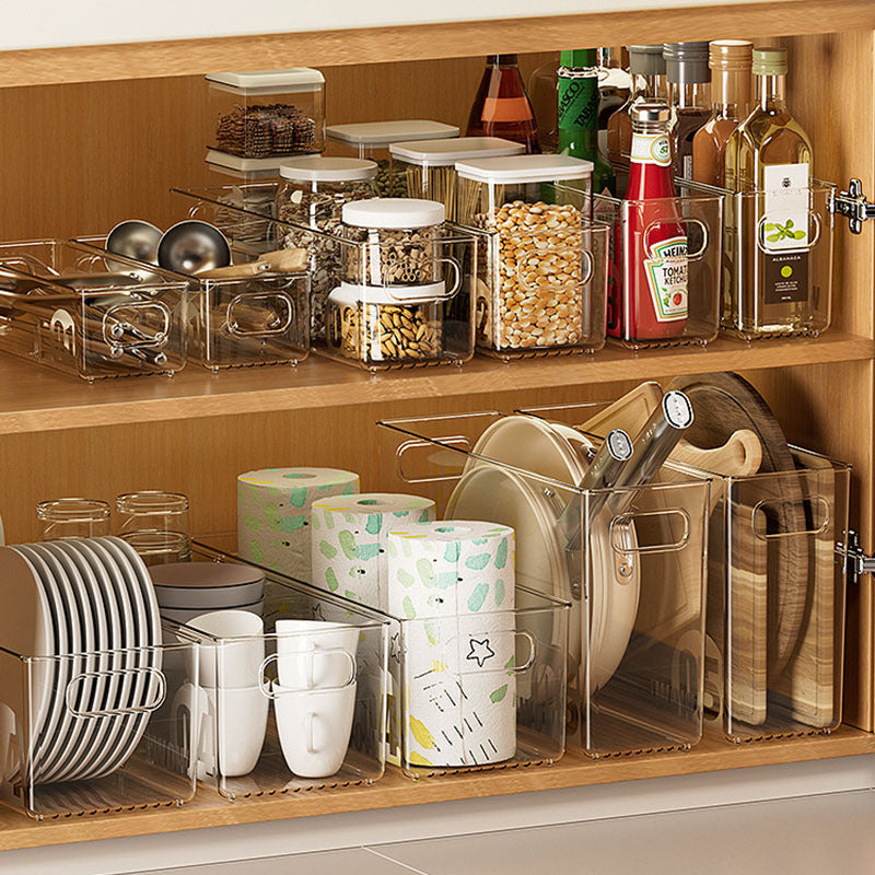 Slim Transparent Storage Box – Narrow Long PET Organizer for Kitchen & Bathroom