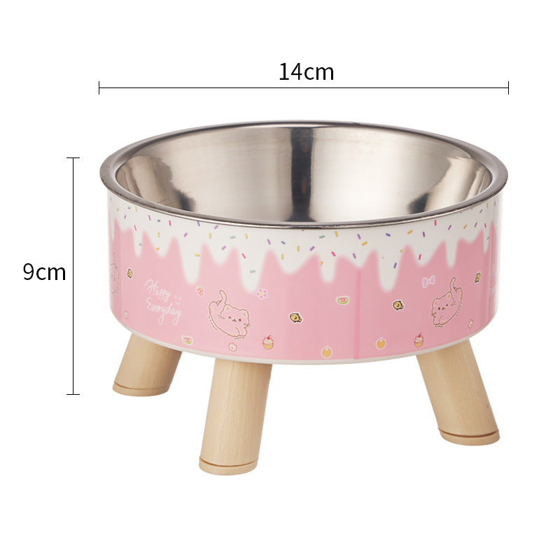 Stainless Steel Cat Bowl with Anti-Slip Base – Elevated Pet Food & Water Bowl