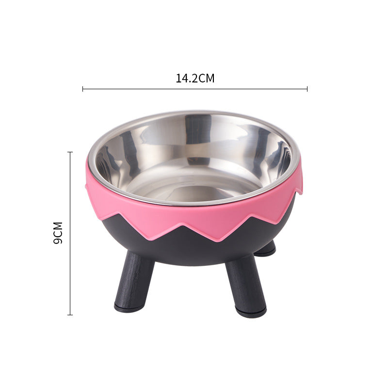 Stainless Steel Cat Bowl with Anti-Slip Base – Elevated Pet Food & Water Bowl