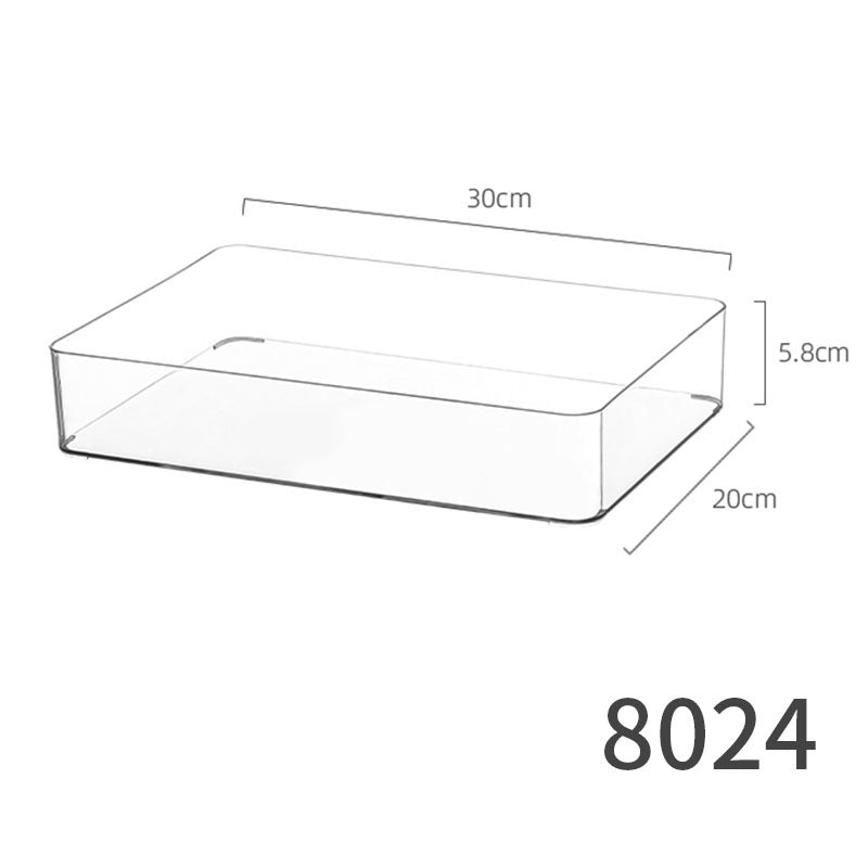 Slim Transparent Storage Box – Narrow Long PET Organizer for Kitchen & Bathroom