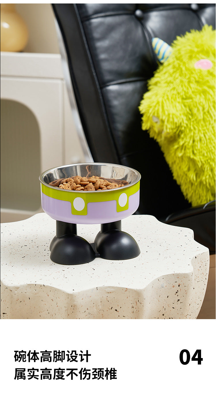 Stainless Steel Cat Bowl with Anti-Slip Base – Elevated Pet Food & Water Bowl