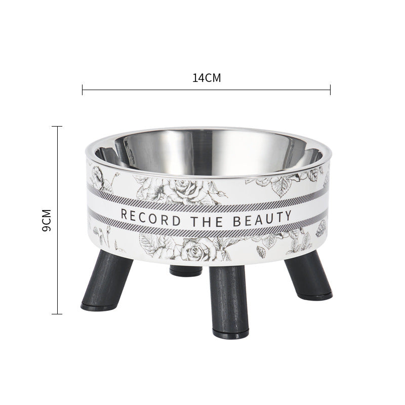 Stainless Steel Cat Bowl with Anti-Slip Base – Elevated Pet Food & Water Bowl