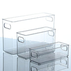 Slim Transparent Storage Box – Narrow Long PET Organizer for Kitchen & Bathroom
