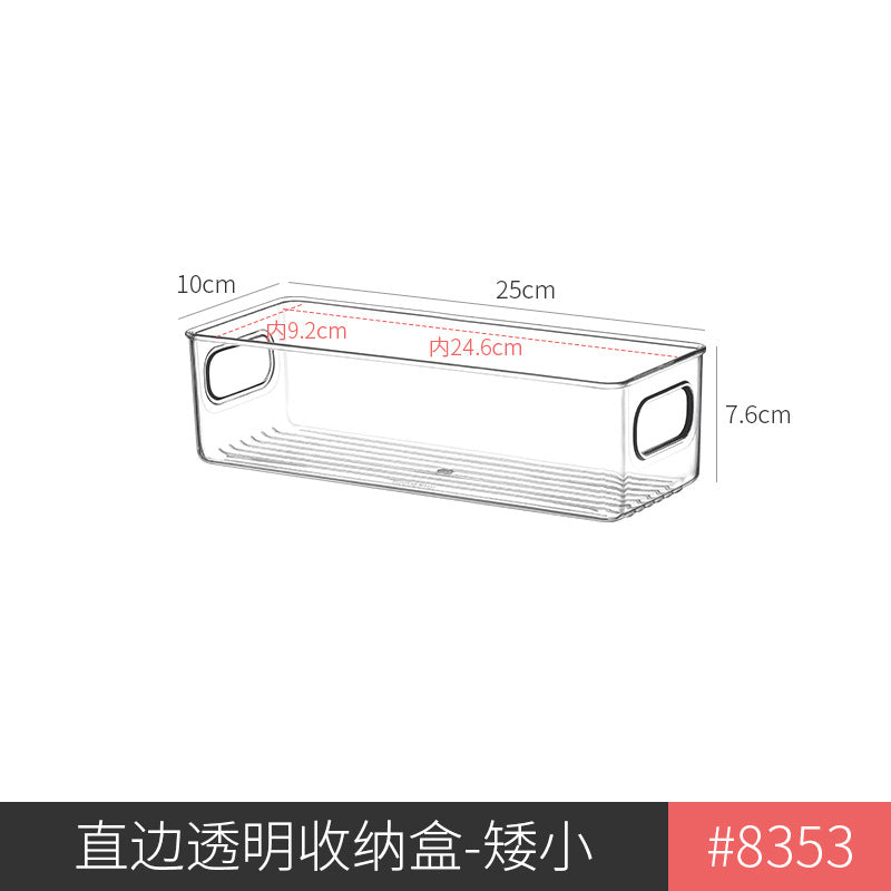Slim Transparent Storage Box – Narrow Long PET Organizer for Kitchen & Bathroom